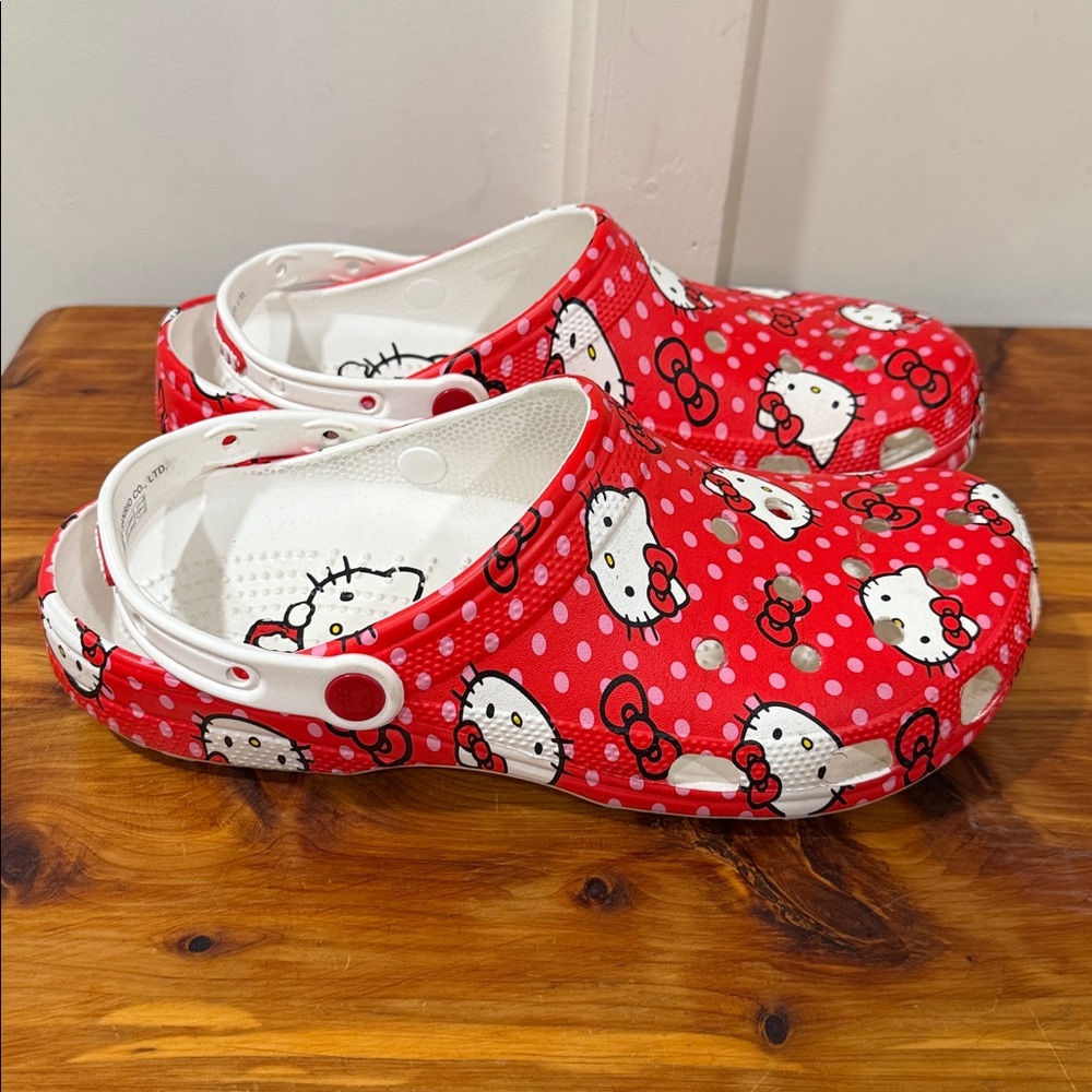 Crocs Hello Kitty Red & White Clogs - Picture 2 of 6